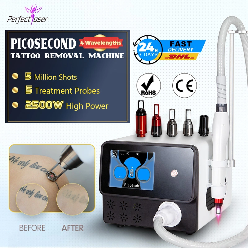 CE Approve Portable 532nm 1064nm 1320nm 755nm Professional Pico Q Switched ND YAG Laser Eyebrow Pigment Machine Picosecond Tattoo Removal Laser for Sale
