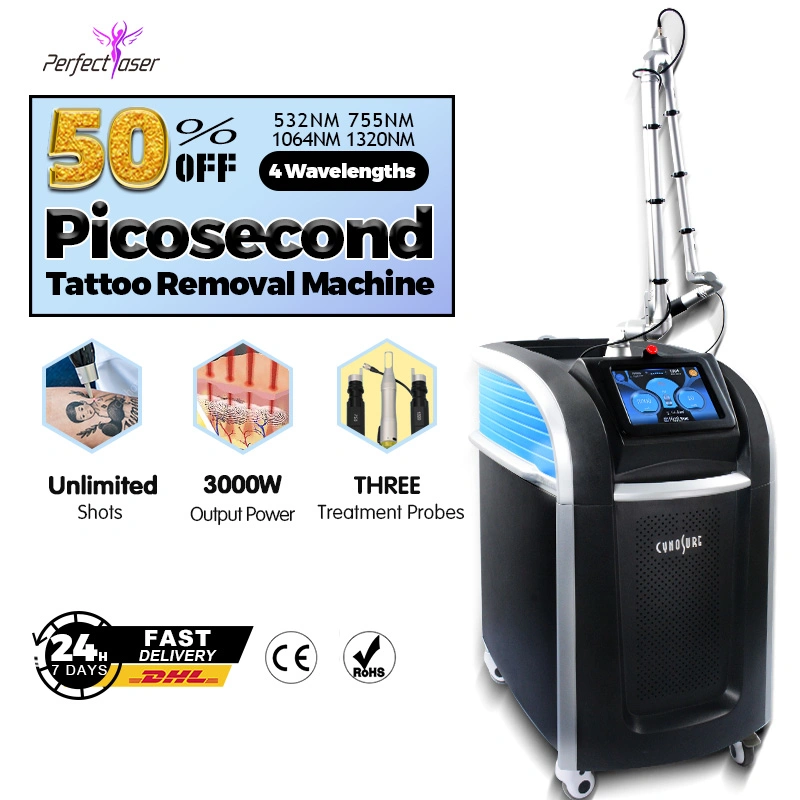 2 Years Warranty Latest Professional Laser Tattoo Removal 5 Wavelengths Picosecond Tattoo Removal Infrared Aiming Laser Q-Switch Color Removal Laser