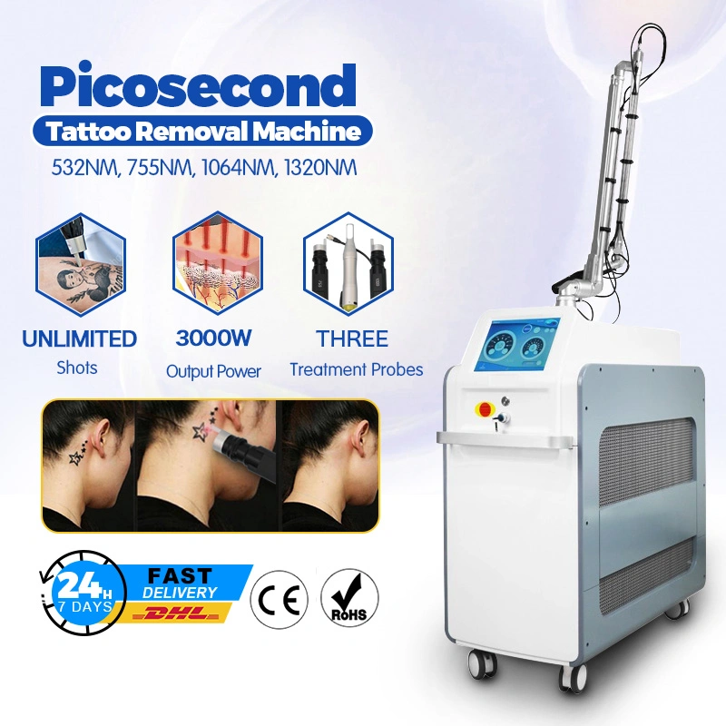 2 Years Warranty Latest Professional Laser Tattoo Removal 5 Wavelengths Picosecond Tattoo Removal Infrared Aiming Laser Q-Switch Color Removal Laser
